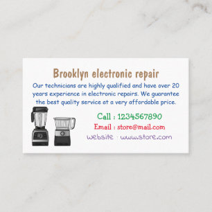 Cartoon-Abbildung für Lebensmittelprozessoren und  Visitenkarte