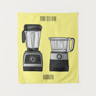 Cartoon-Abbildung für Lebensmittelprozessoren und  Wandteppich