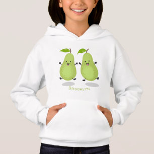 Cartoon-Abbildung für niedliches Birnpaar Hoodie