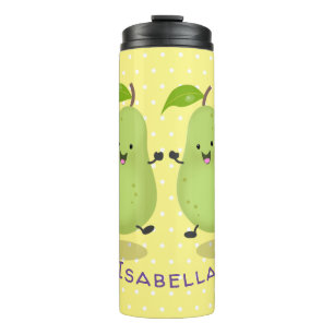 Cartoon-Abbildung für niedliches Birnpaar Thermosbecher