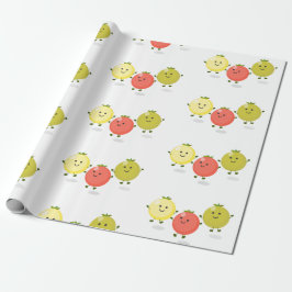 Cartoon-Abbildung niedlicher Kirschtomaten Geschenkpapier