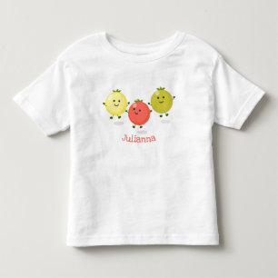 Cartoon-Abbildung niedlicher Kirschtomaten Kleinkind T-shirt