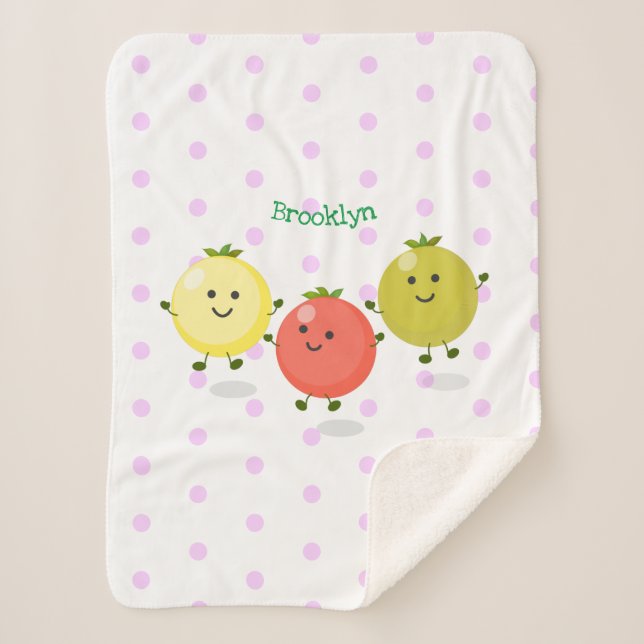 Cartoon-Abbildung niedlicher Kirschtomaten Sherpadecke (Vorderseite)