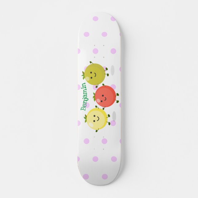 Cartoon-Abbildung niedlicher Kirschtomaten Skateboard (Vorne)