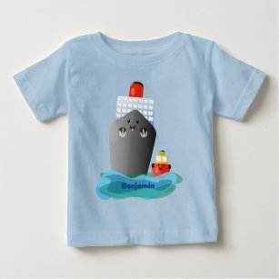 Cartoon-Abbildung niedlicher Seefrachtschlepper Baby T-shirt