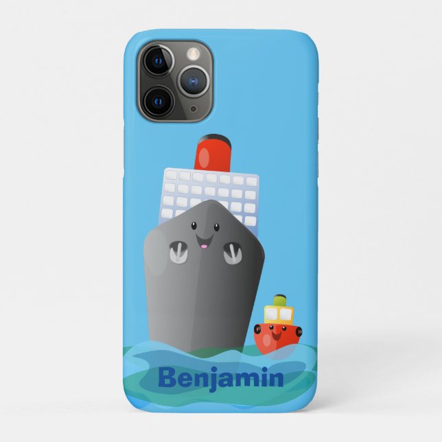 Cartoon-Abbildung niedlicher Seefrachtschlepper Case-Mate iPhone Hülle (Rückseite)