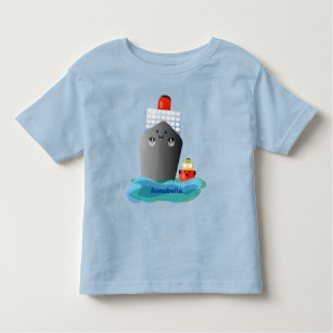 Cartoon-Abbildung niedlicher Seefrachtschlepper Kleinkind T-shirt