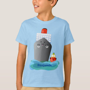 Cartoon-Abbildung niedlicher Seefrachtschlepper T-Shirt