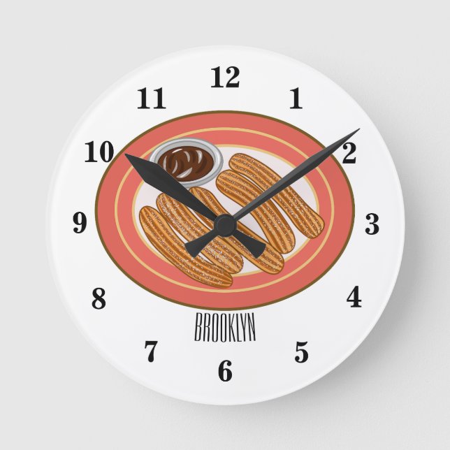 Cartoon-Abbildung Runde Wanduhr (Vorderseite)