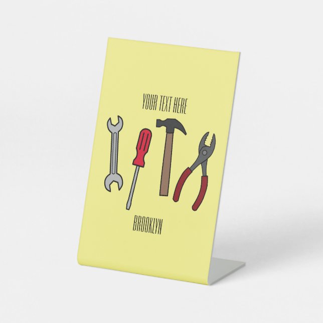 Cartoon-Abbildung Sockelschild (Vorderseite)