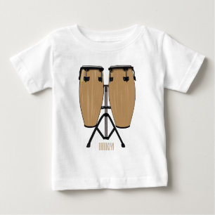 Cartoon-Abbildung von Bongo-Trommel Baby T-shirt