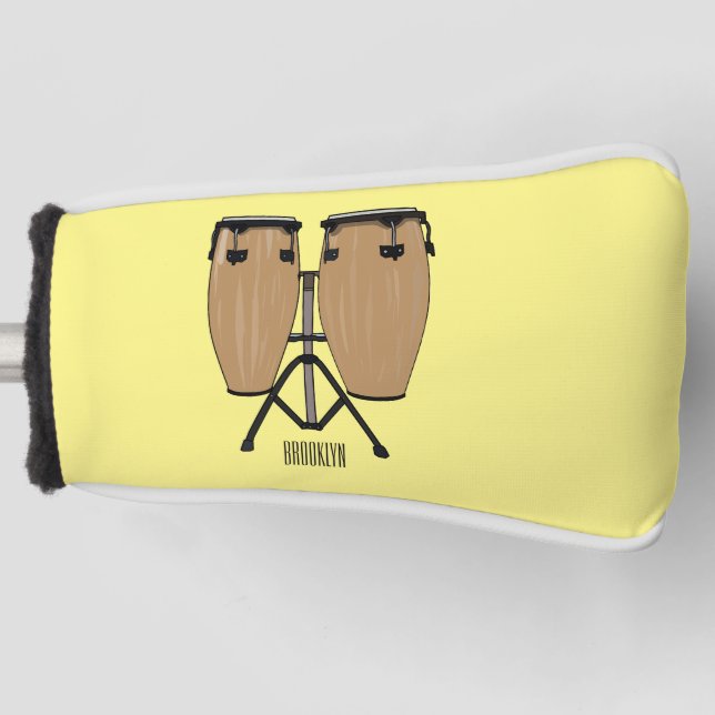 Cartoon-Abbildung von Bongo-Trommel Golf Headcover (Vorderseite)