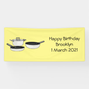 Cartoon-Abbildung von Cookware-Sets Banner