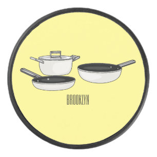 Cartoon-Abbildung von Cookware-Sets Eishockey Puck