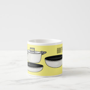 Cartoon-Abbildung von Cookware-Sets Espressotasse