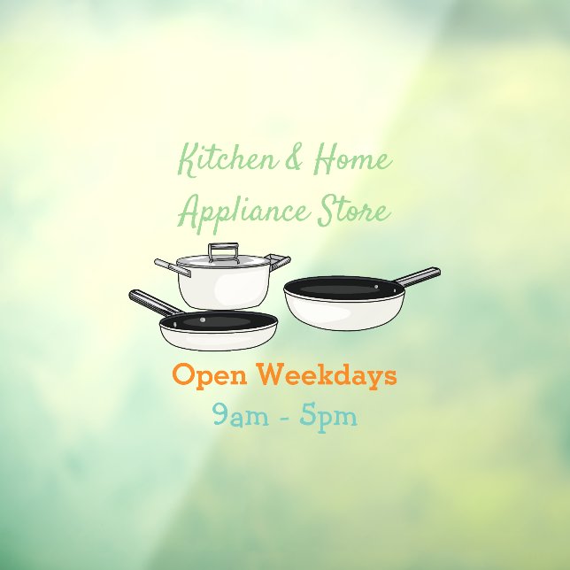 Cartoon-Abbildung von Cookware-Sets Fensteraufkleber (Blatt 3)