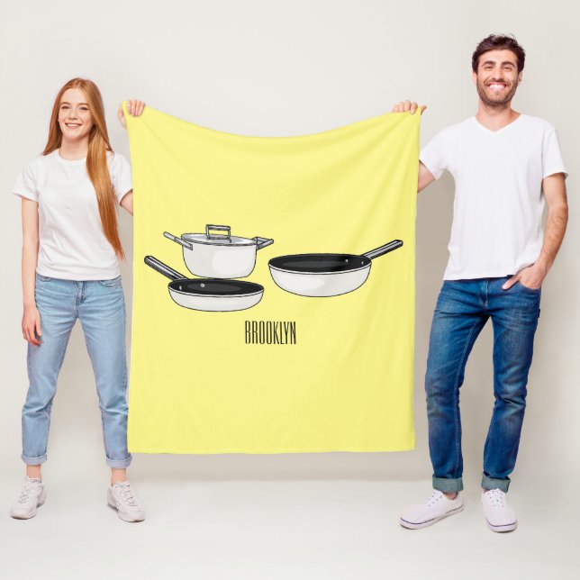 Cartoon-Abbildung von Cookware-Sets Fleecedecke (Beispiel)