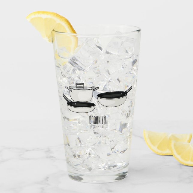 Cartoon-Abbildung von Cookware-Sets Glas (Vorderseite Ice)