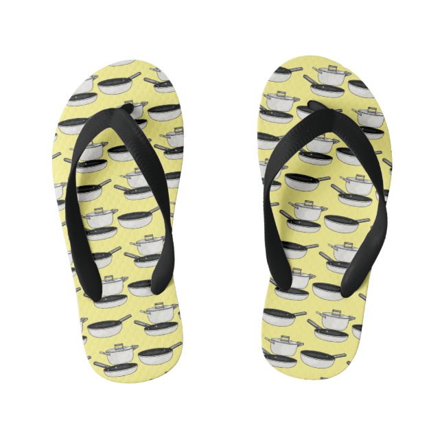 Cartoon-Abbildung von Cookware-Sets Kinderbadesandalen (Fußbett)