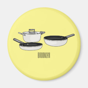 Cartoon-Abbildung von Cookware-Sets Magnet