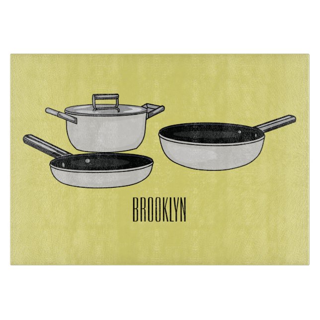 Cartoon-Abbildung von Cookware-Sets Schneidebrett (Vorderseite)