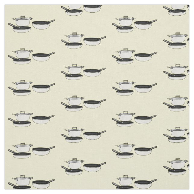 Cartoon-Abbildung von Cookware-Sets Stoff (Muster)