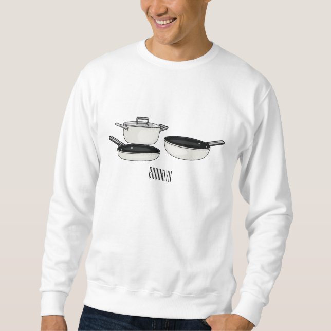 Cartoon-Abbildung von Cookware-Sets Sweatshirt (Vorderseite)