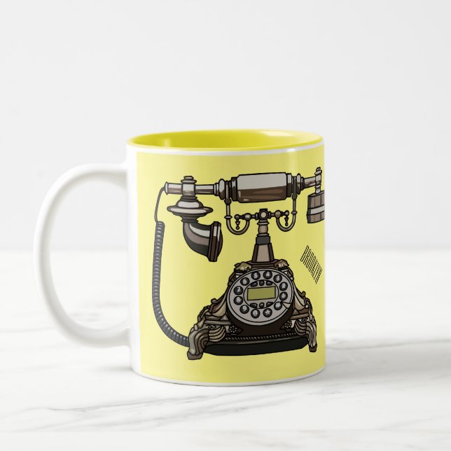 Cartoon-Abbildung Zweifarbige Tasse (Links)