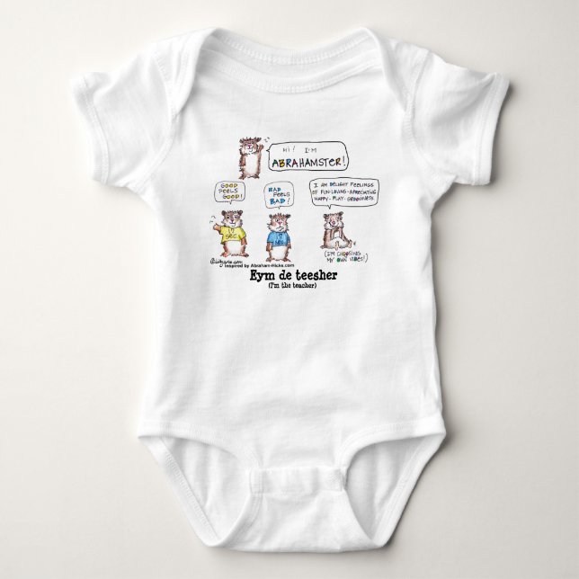 Cartoon Abrahamster Funny Baby Strampler (Vorderseite)