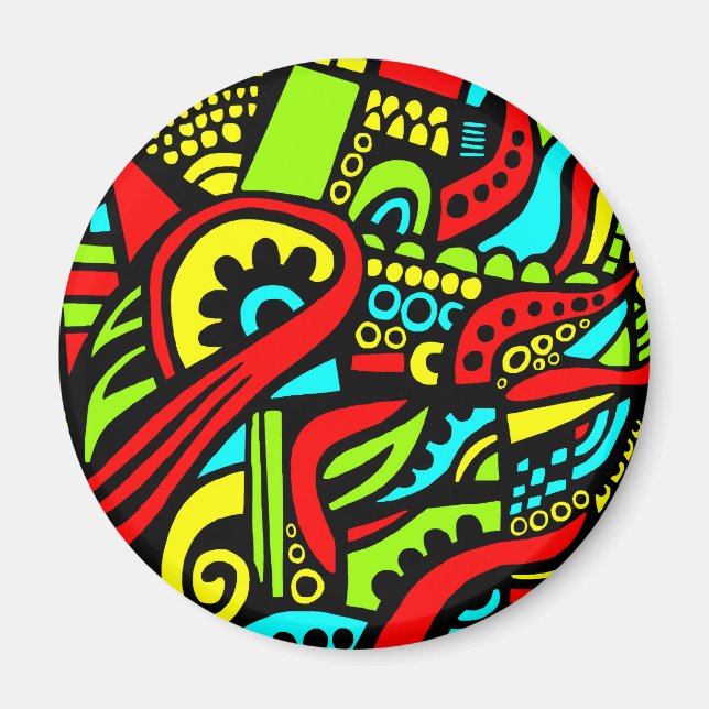 Cartoon Abstrakt Magnet (Vorne)