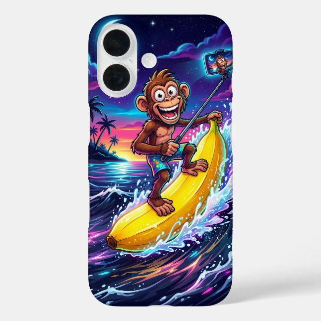 Cartoon-Affe-Banane-Spaß-Etasche Case-Mate iPhone Hülle (Rückseite)