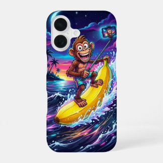 Cartoon-Affe-Banane-Spaß-Etasche iPhone 16 Hülle