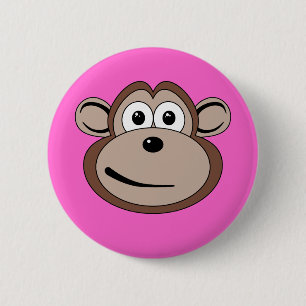 Cartoon-Affe-Gesichts-Knopf Button