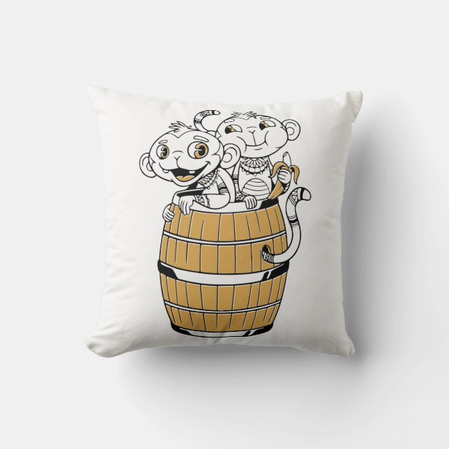 Cartoon-Affe Kissen (Vorderseite)