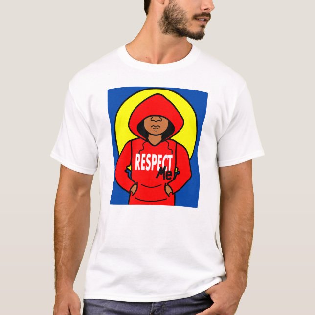 Cartoon-afrikanischer amerikanischer Junge, der T-Shirt (Vorderseite)