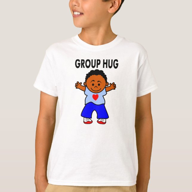 Cartoon Afroamerikanischer Junge lange Ärmel T-Shi T-Shirt (Vorderseite)
