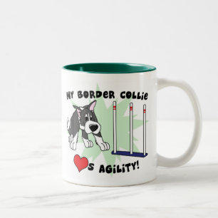 Cartoon-Agility-Grenzcollie-Tasse Zweifarbige Tasse