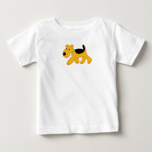 Cartoon Airedale Terrier Baby Fine Jersey T - Shir Baby T-shirt (Vorderseite)