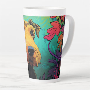 Cartoon Airedale Terrier in einem der schönsten Ge Milchtasse