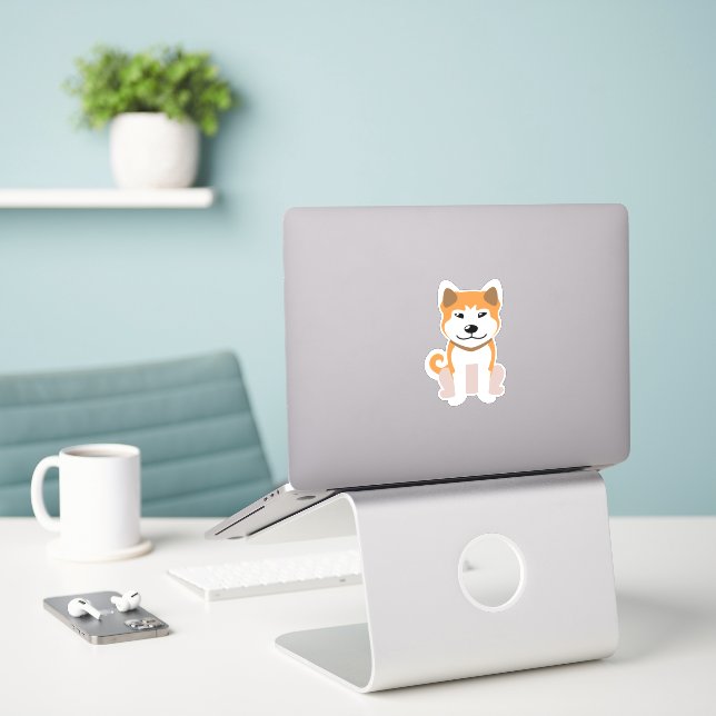Cartoon Akita Inu Dog Aufkleber (Laptop auf Schreibtisch)