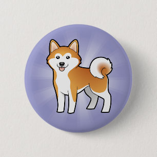 Cartoon Akita Inu/Shiba Inu Button