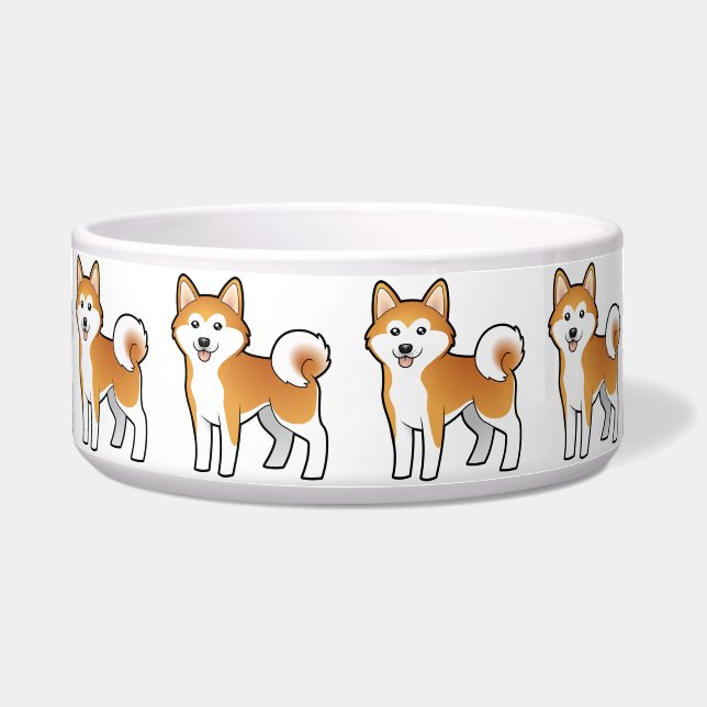 Cartoon Akita Inu/Shiba Inu Napf (Vorderseite)