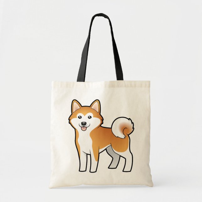 Cartoon Akita Inu/Shiba Inu Tragetasche (Vorne)