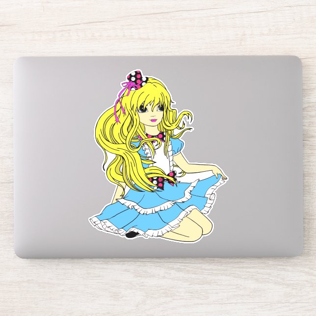 Cartoon Alice im Wunderland Fantasy Märchensee Aufkleber (Computer)