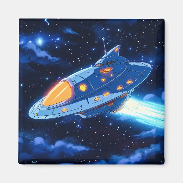 Cartoon Alien Raumfahrt Magnet (Vorne)