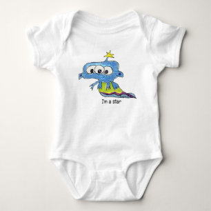 Cartoon Alien Star Baby Strampler