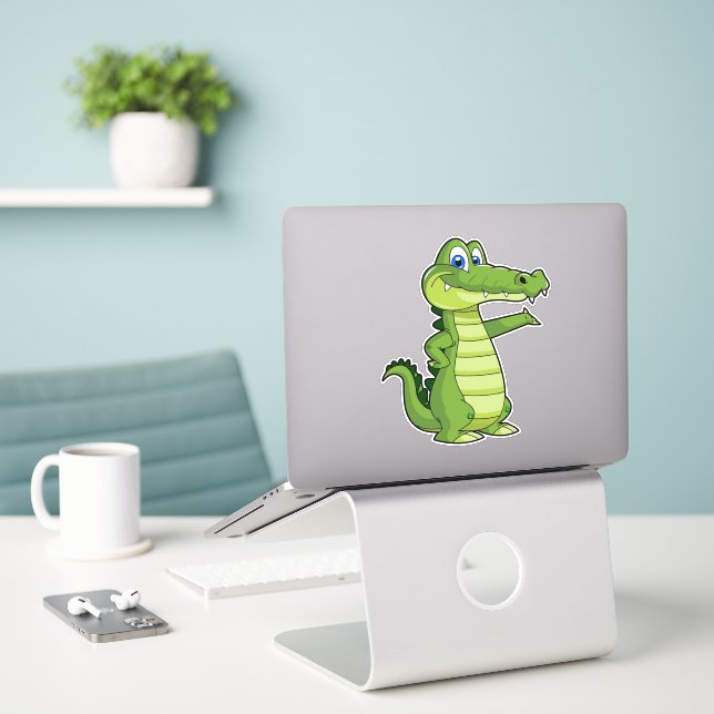 Cartoon Alligator Background Aufkleber (Laptop auf Schreibtisch)