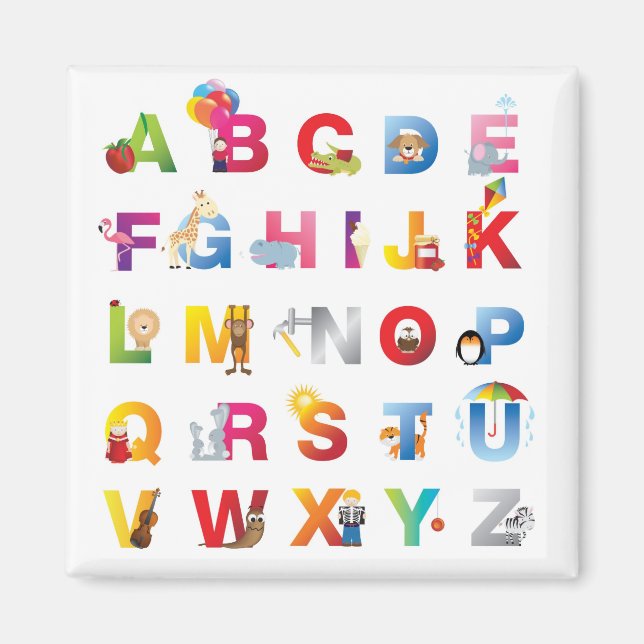 Cartoon Alphabet Kühlschrankmagnet Magnet (Vorne)