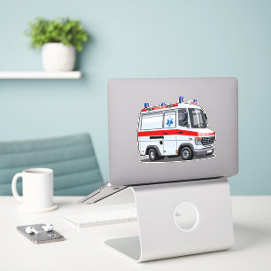 Cartoon Ambulance Car Aufkleber