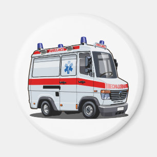 Cartoon Ambulance Car Magnet